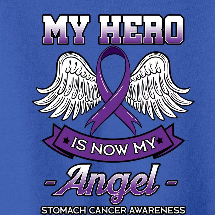 My Hero Is Now My Angel Stomach Cancer Periwinkle Blue Cloud Cool Gift Toddler T-Shirt