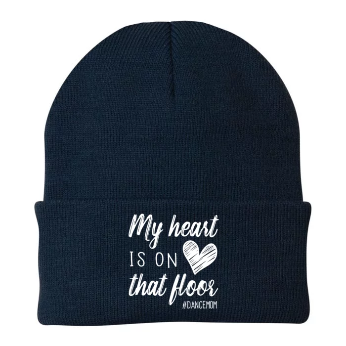 My Heart Is On That Floor Dance Mom Cute Gift Knit Cap Winter Beanie