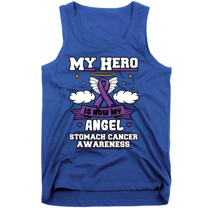 My Hero Is Now My Angel Stomach Cancer Periwinkle Blue Gift Tank Top