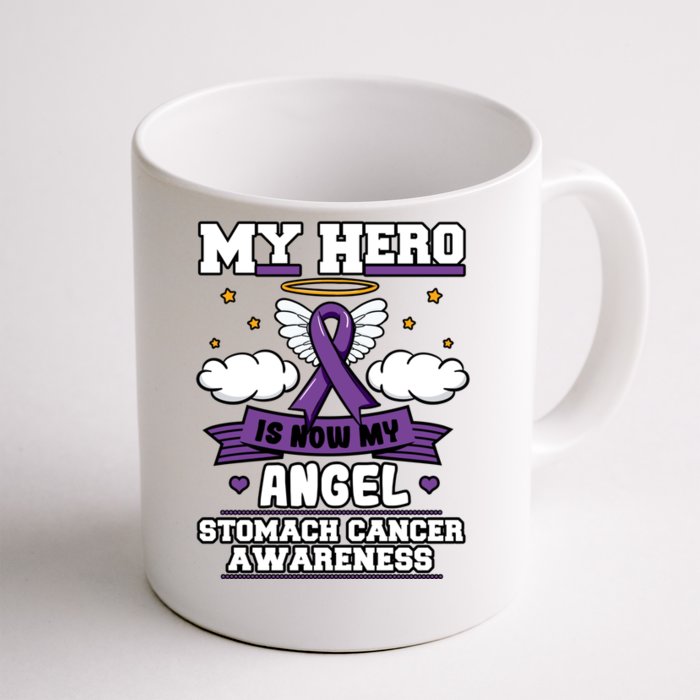 My Hero Is Now My Angel Stomach Cancer Periwinkle Blue Gift Front & Back Coffee Mug