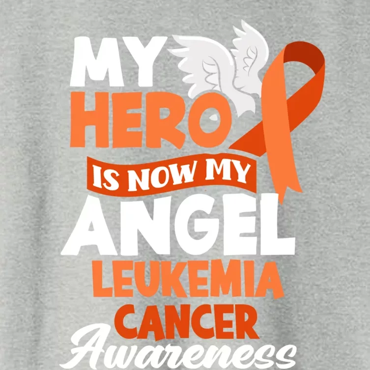 My Hero Is Now My Angel Support Leukemia Cancer Awareness Cute Gift Women's Crop Top Tee