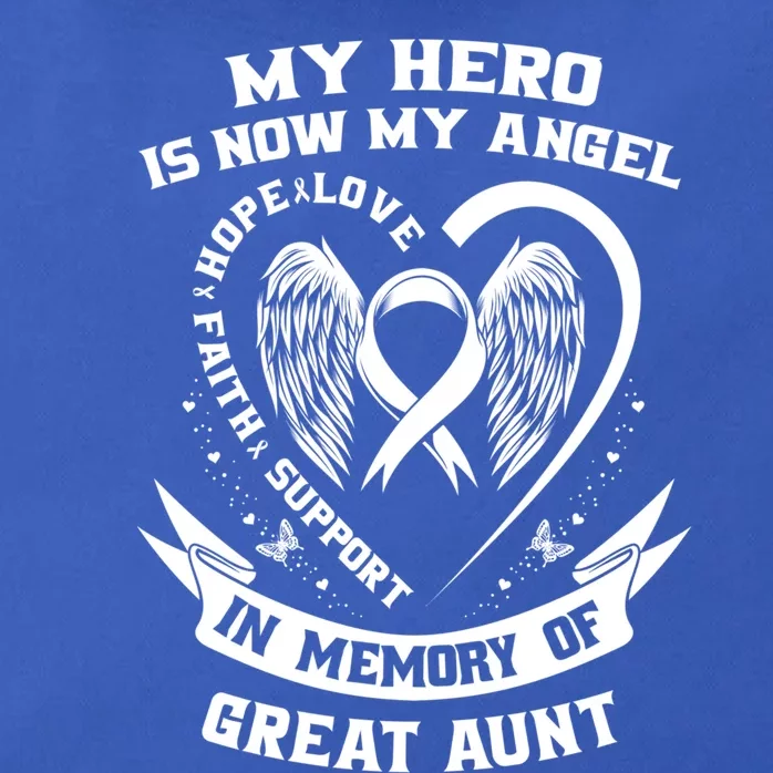 My Hero Is Now My Angel Lung Cancer Awareness Great Aunt Gift Zip Tote Bag