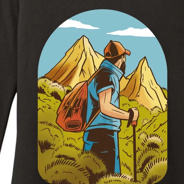 Man Hiking In The Mountains Womens CVC Long Sleeve Shirt