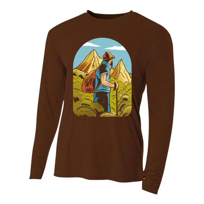 Man Hiking In The Mountains Cooling Performance Long Sleeve Crew