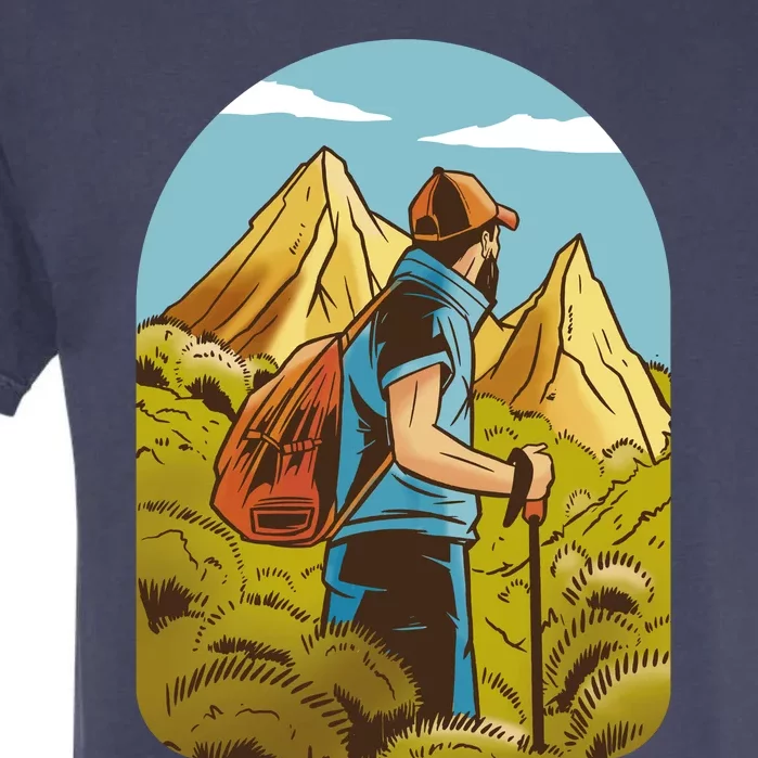 Man Hiking In The Mountains Garment-Dyed Heavyweight T-Shirt