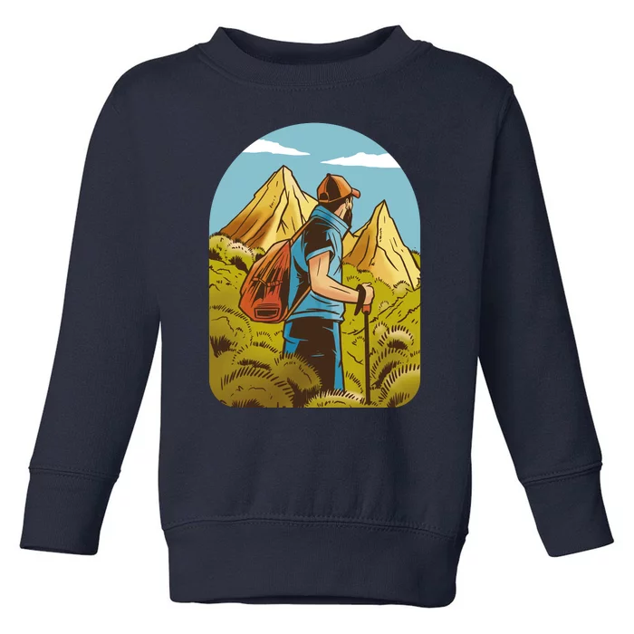 Man Hiking In The Mountains Toddler Sweatshirt