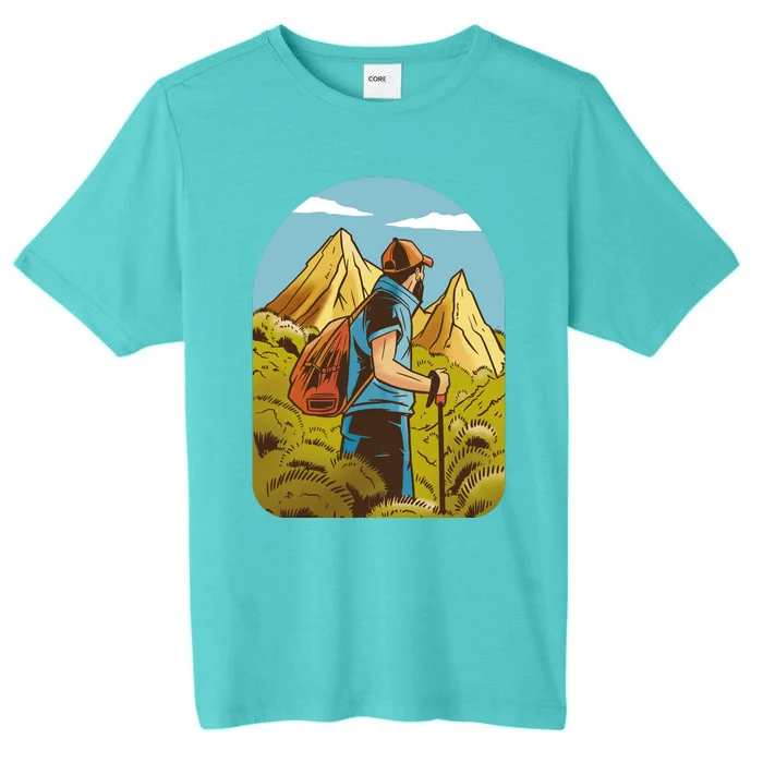 Man Hiking In The Mountains ChromaSoft Performance T-Shirt