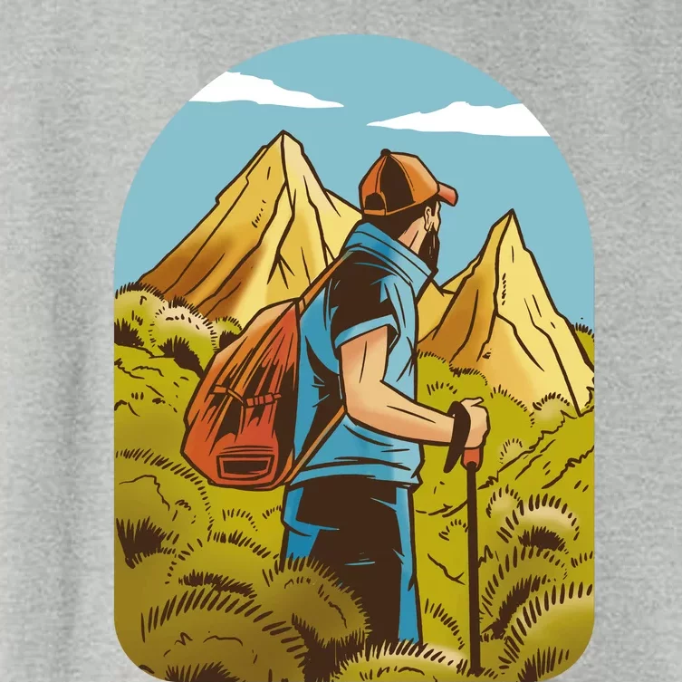 Man Hiking In The Mountains Women's Crop Top Tee