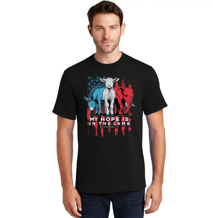 My Hope Is In The Lamb Christian Jesus God Donkey Elephan Tall T-Shirt