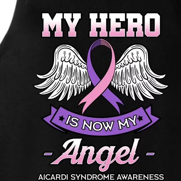 My Hero Is Now My Angel Aicardi Syndrome Genetic Disorder Meaningful Gift Ladies Tri-Blend Wicking Tank