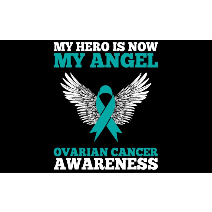 My Hero Is Now My Angel Ovarian Cancer Awareness Teal Ribbon Bumper Sticker