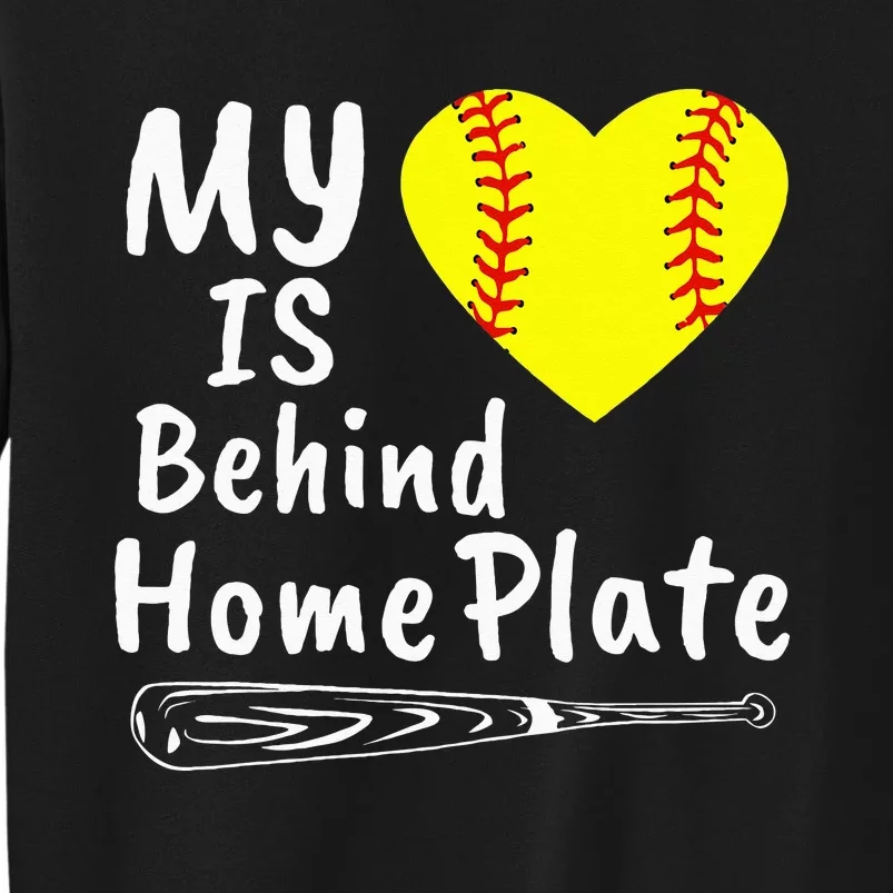 My Heart Is Behind Home Plate Softball Proud Mom Dad Sweatshirt