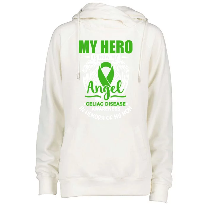 My Hero Is Now My Angel Celiac Disease Awareness Green Gift Womens Funnel Neck Pullover Hood