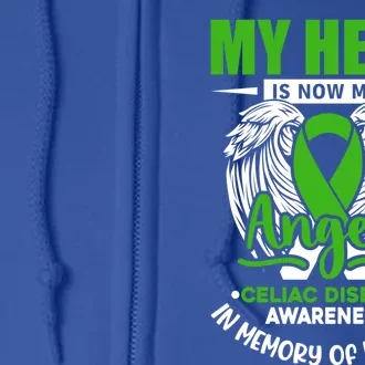 My Hero Is Now My Angel Celiac Disease Awareness Green Gift Full Zip Hoodie