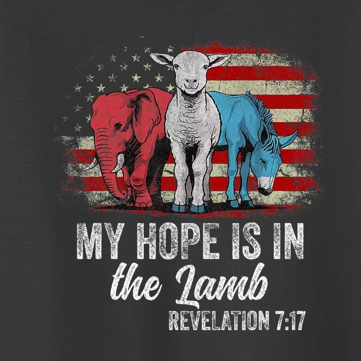 My Hope Is In The Lamb Funny Scripture Elephant Donkey Us Toddler T-Shirt