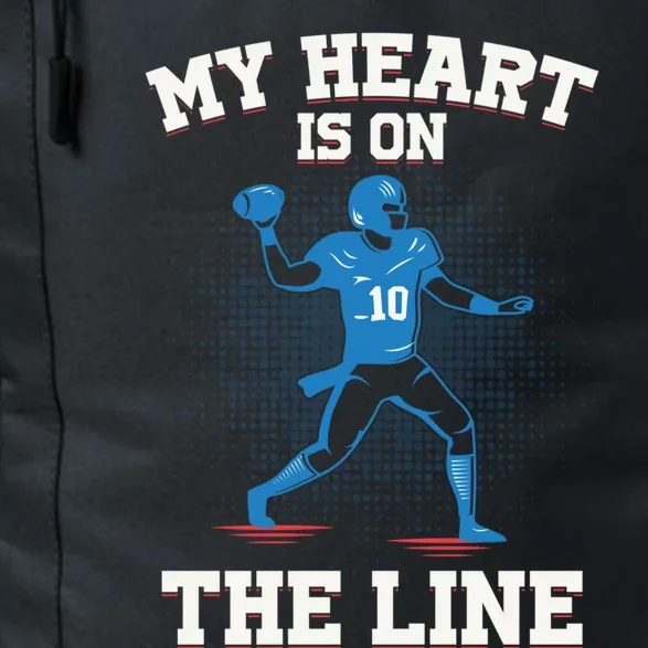 My Heart Is On The Line American Football Mom Gift Daily Commute Backpack