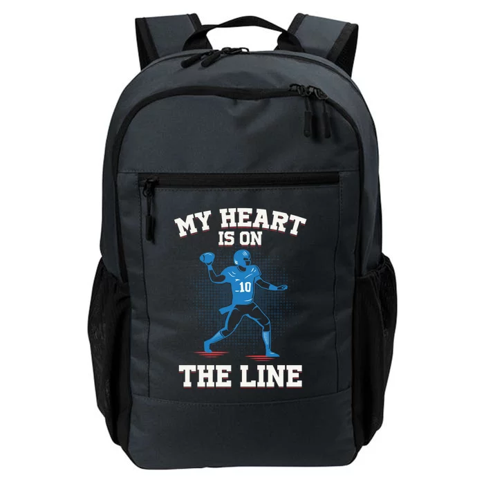 My Heart Is On The Line American Football Mom Gift Daily Commute Backpack