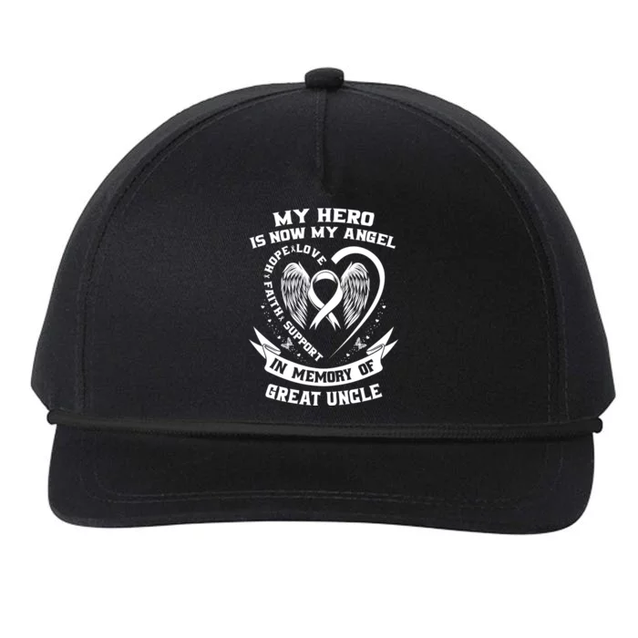 My Hero Is Now My Angel Lung Cancer Awareness Great Uncle Funny Gift Snapback Five-Panel Rope Hat