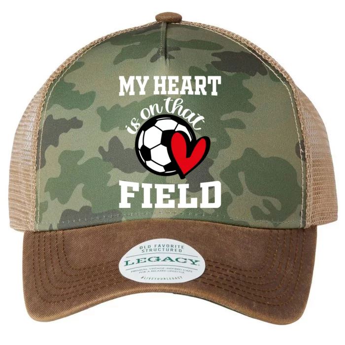 My Heart Is On That Field Soccer Player's Mom Life Gift Legacy Tie Dye Trucker Hat