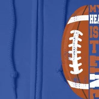 My Heart Is On The Line Football Gift Full Zip Hoodie