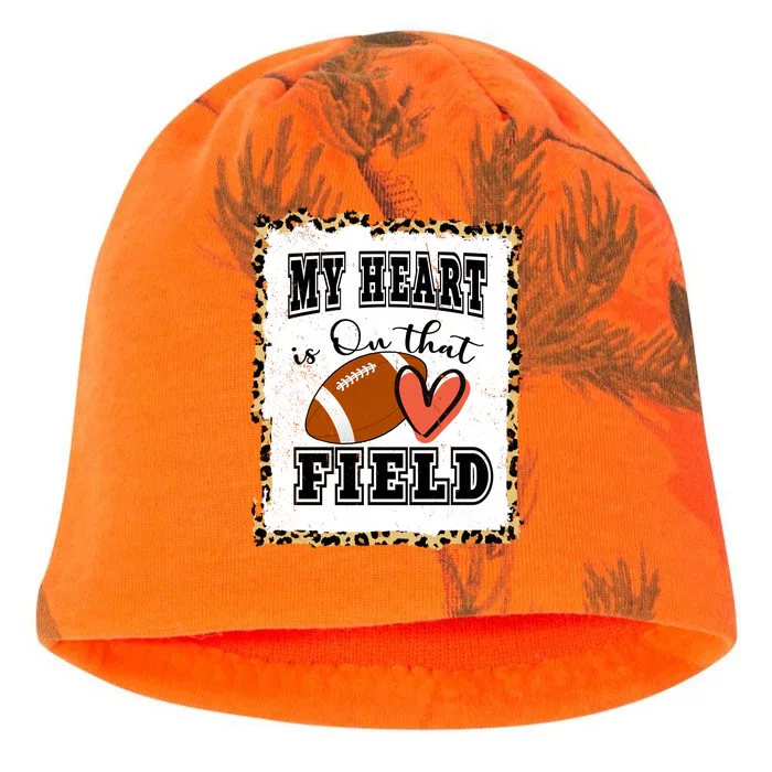 My Heart Is On The Field Cute Leppard Football Mom Kati - Camo Knit Beanie