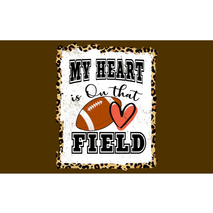 My Heart Is On The Field Cute Leppard Football Mom Bumper Sticker