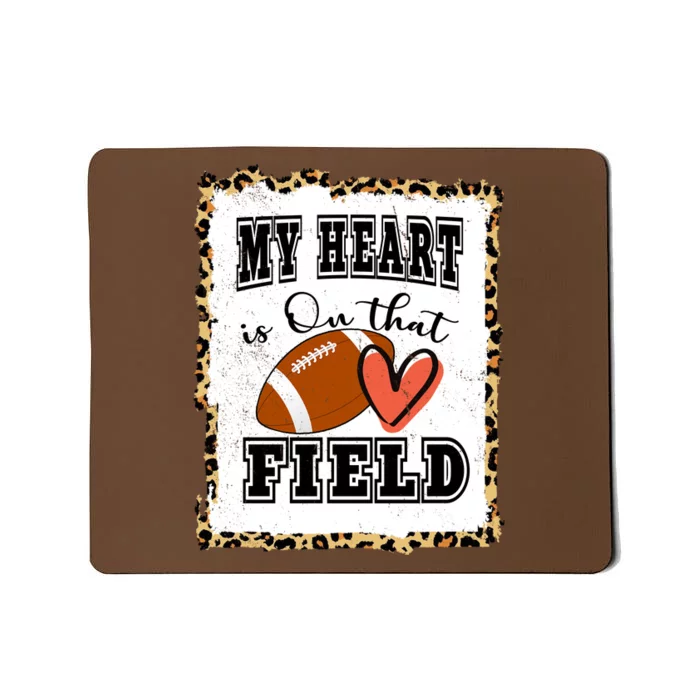 My Heart Is On The Field Cute Leppard Football Mom Mousepad