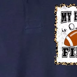 My Heart Is On The Field Cute Leppard Football Mom Softstyle Adult Sport Polo