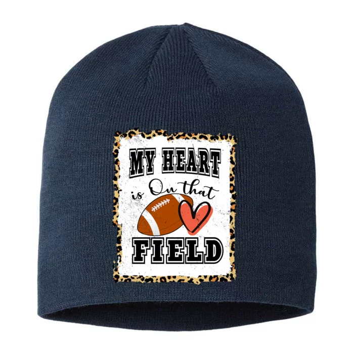 My Heart Is On The Field Cute Leppard Football Mom 8 1/2in Sustainable Knit Beanie