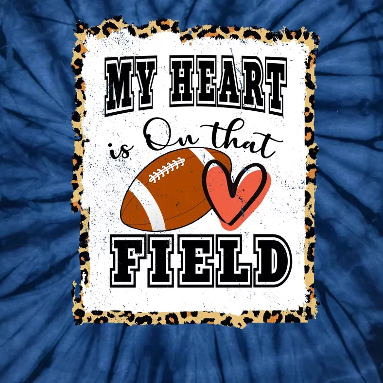 My Heart Is On The Field Cute Leppard Football Mom Tie-Dye T-Shirt