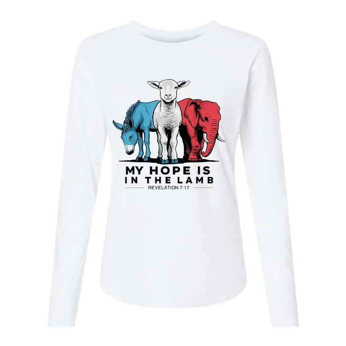 My Hope Is In The Lamb Womens Cotton Relaxed Long Sleeve T-Shirt