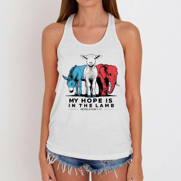 My Hope Is In The Lamb Women's Knotted Racerback Tank