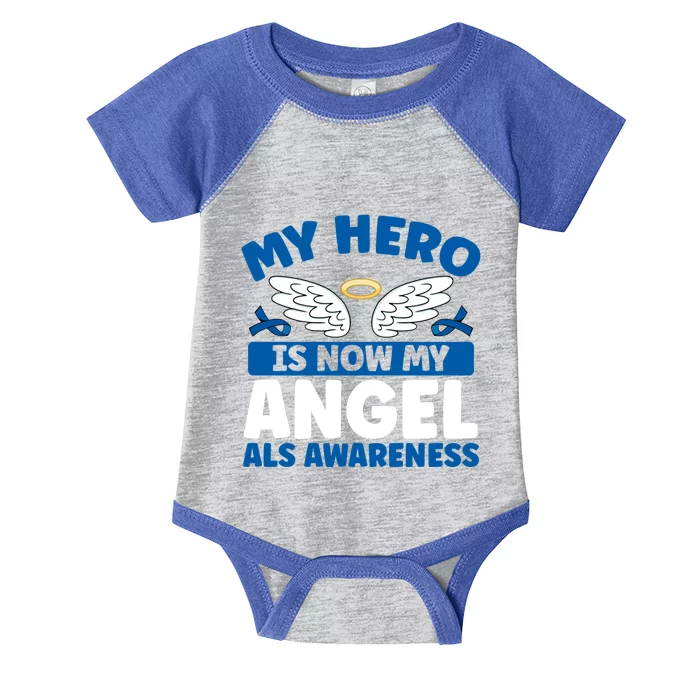 My Hero Is Now My Angel Als Awareness Month Gift Infant Baby Jersey Bodysuit