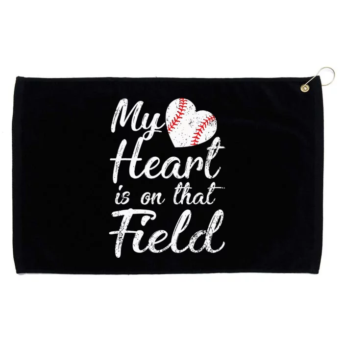 My Heart is on That Field Tee Baseball Softball Mom Gifts Grommeted Golf Towel