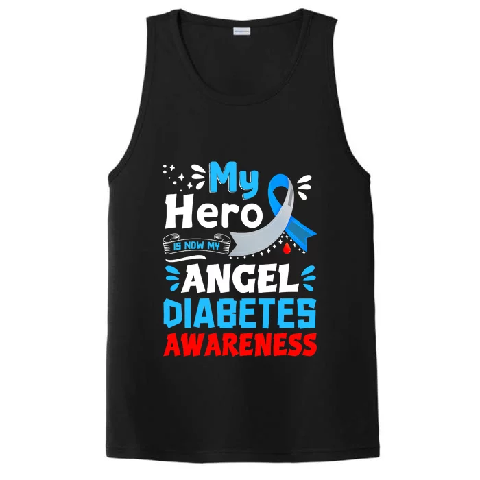 My Hero Is Now My Angel T1D Type 1 Diabetes Awareness Day Performance Tank