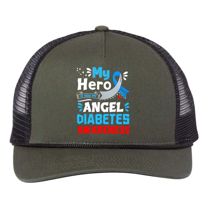 My Hero Is Now My Angel T1D Type 1 Diabetes Awareness Day Retro Rope Trucker Hat Cap