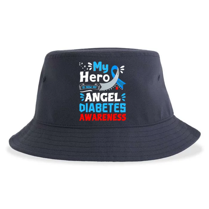 My Hero Is Now My Angel T1D Type 1 Diabetes Awareness Day Sustainable Bucket Hat