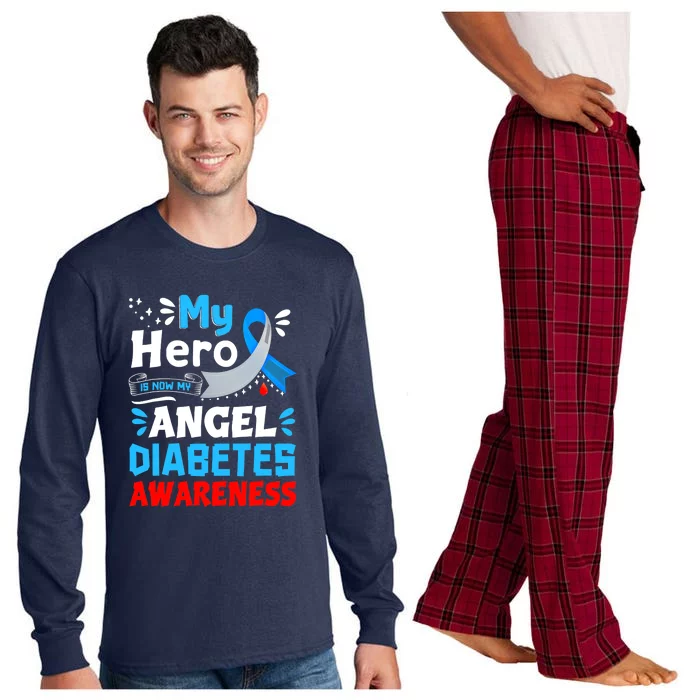 My Hero Is Now My Angel T1D Type 1 Diabetes Awareness Day Long Sleeve Pajama Set