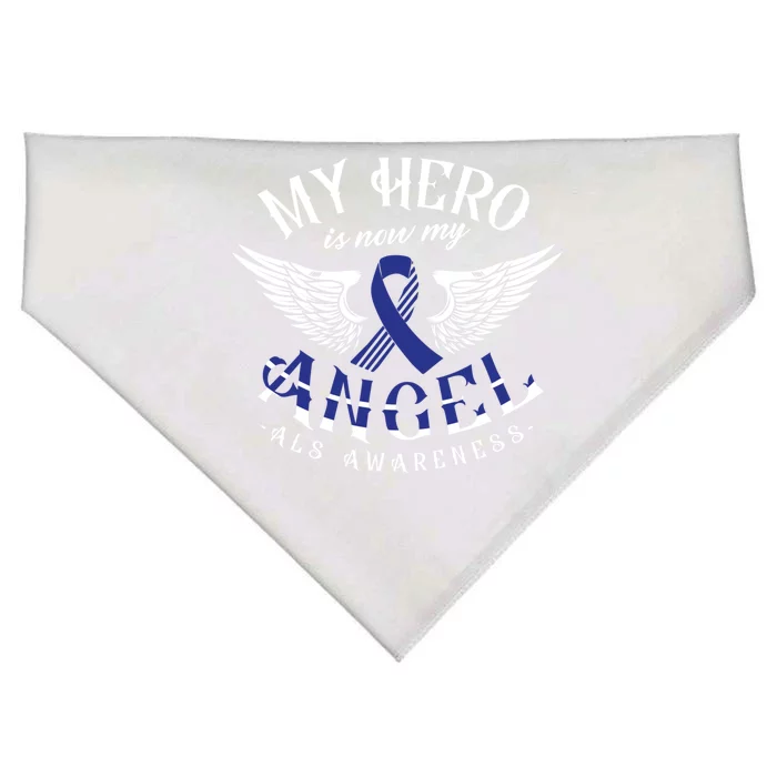 My Hero Is Now My Angel Als Awareness Month Gift USA-Made Doggie Bandana