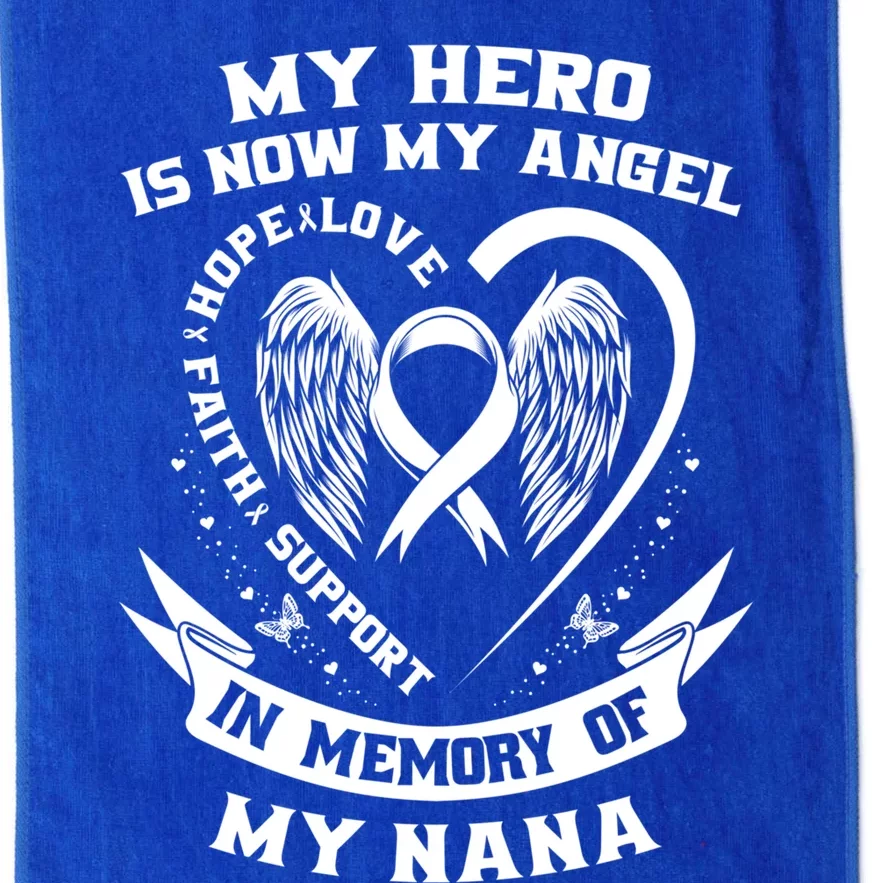 My Hero Is Now My Angel Lung Cancer Awareness Nana Memorial Funny Gift Platinum Collection Golf Towel