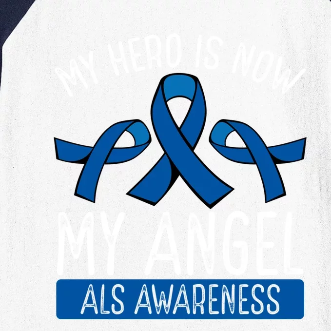 My Hero Is Now My Angel Als Awareness Month Gift Baseball Sleeve Shirt