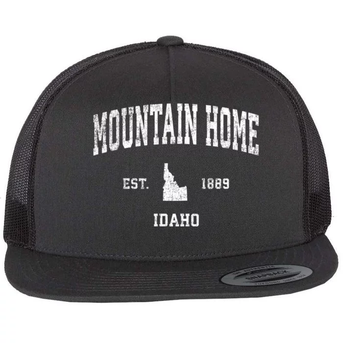 Mountain Home Idaho Id Vintage Sports Flat Bill Trucker Hat