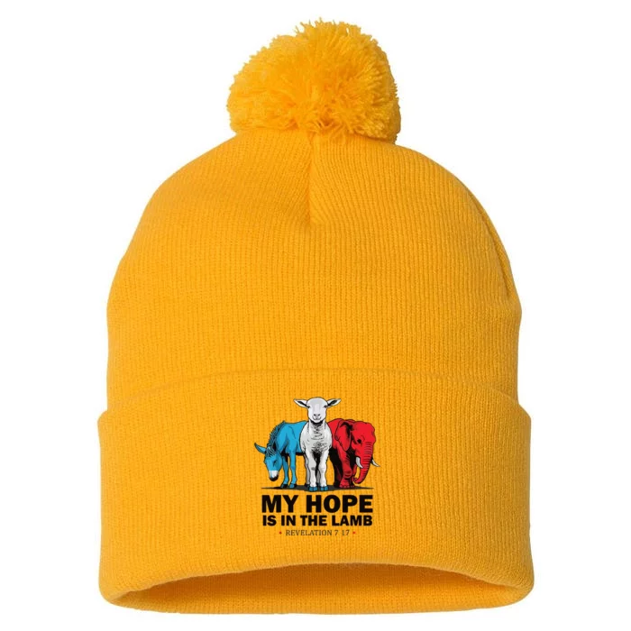 My Hope Is In The Lamb Pom Pom 12in Knit Beanie