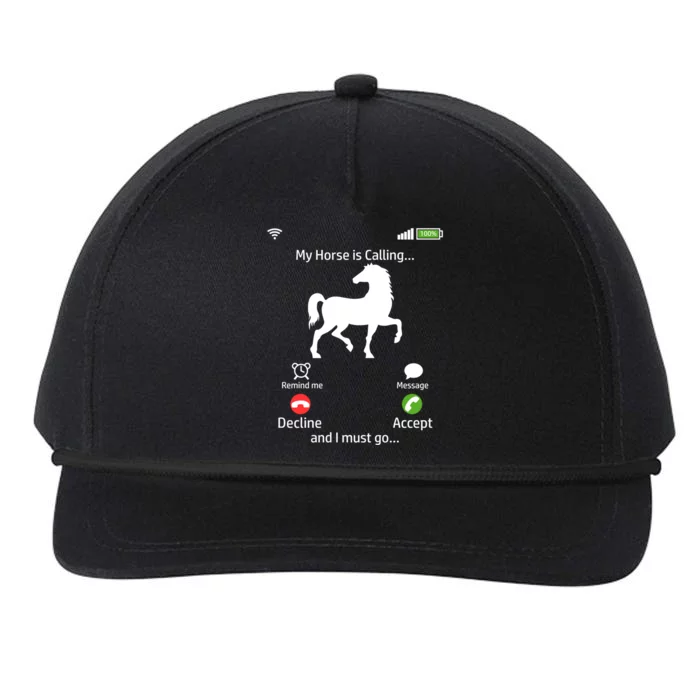 My Horse Is Calling Horse Mom Horse Riding Horses Gift Snapback Five-Panel Rope Hat