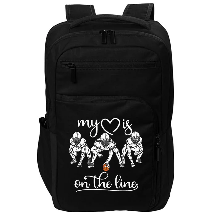 My Heart Is On The Line Offensive Lineman Vintage Football Impact Tech Backpack