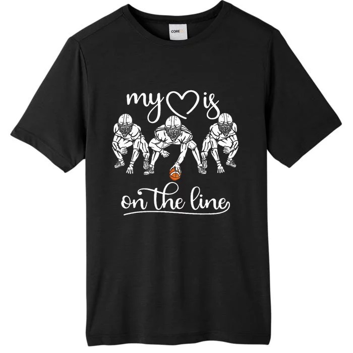 My Heart Is On The Line Offensive Lineman Vintage Football ChromaSoft Performance T-Shirt