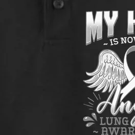 My Hero Is Now My Angel Lung Cancer Carcinoma Tumor Dry Zone Grid Performance Polo