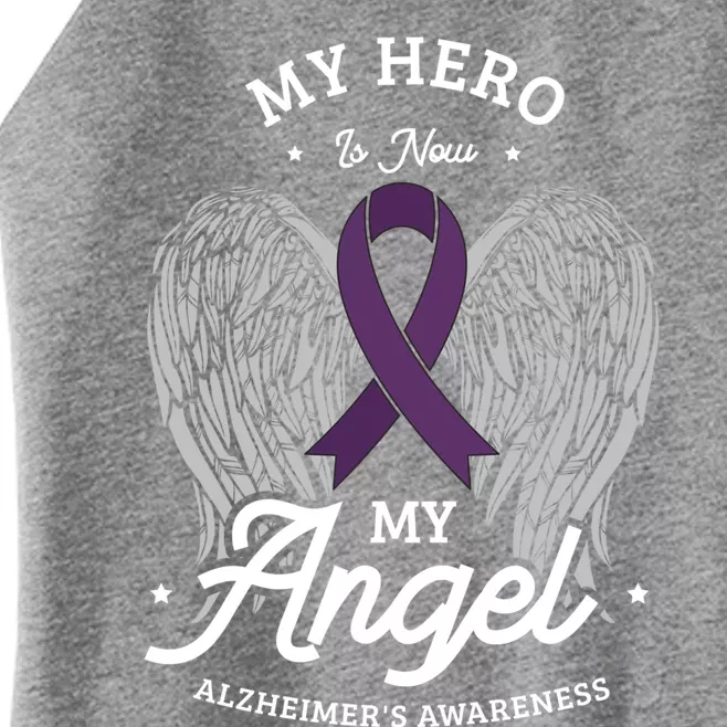 My Hero Is Now My Angel Alzheimer's Awareness Alzheimer Great Gift Women’s Perfect Tri Rocker Tank