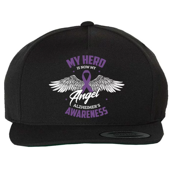 My Hero Is Now My Angel Alzheimer's Awareness Alzheimer Cute Gift Wool Snapback Cap