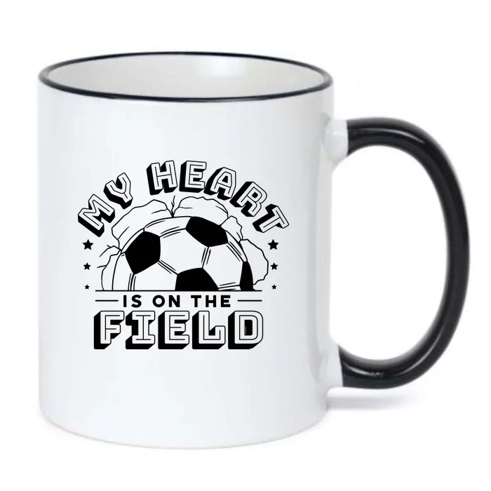 My Heart Is On The Field Soccer Black Color Changing Mug